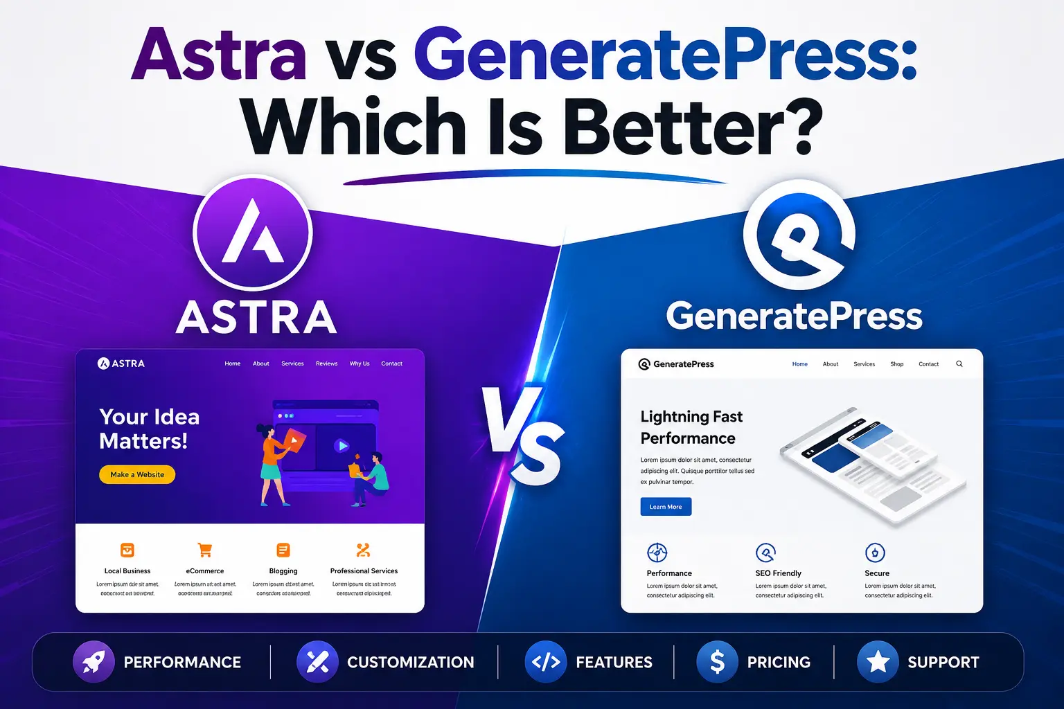 Astra or GeneratePress — which WordPress theme should you pick